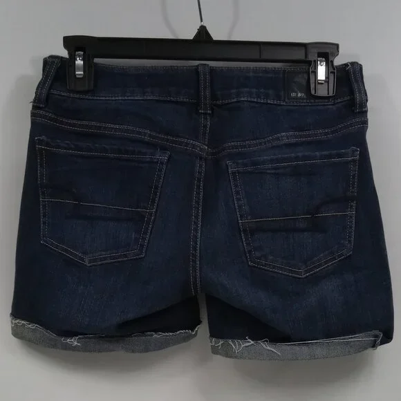 American Eagle AEO Denim Midi Super Stretch Denim Shorts Size 0 - Picture 4 of 9